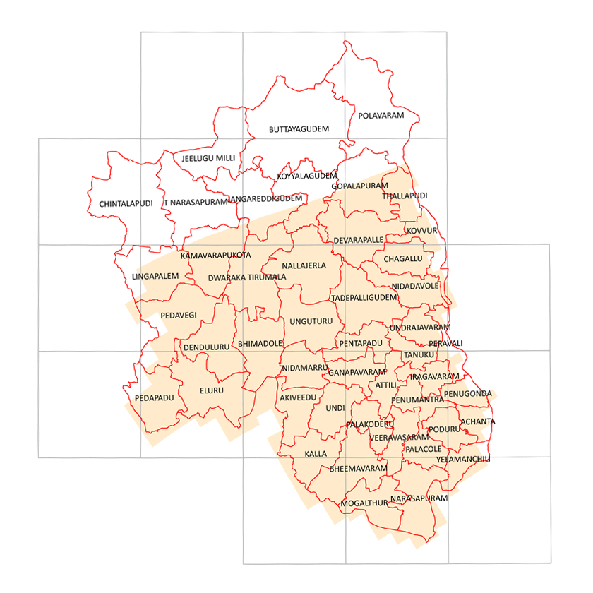 Storm surge inundation map for cyclone with wind speed 